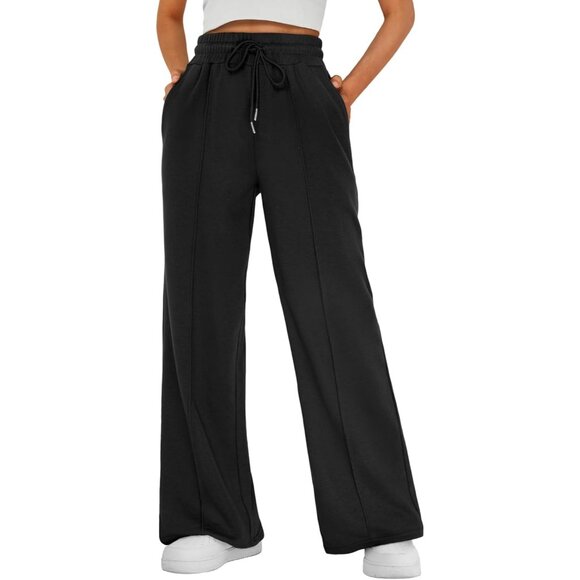 Pants - Womens Wide Leg Sweatpants Baggy Lounge Travel Pants Fall Fashion Outfits 2025 W